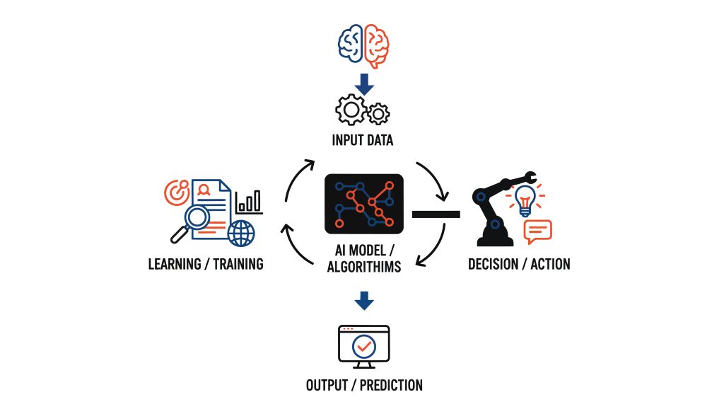 ai model algorithms decision action flowchart